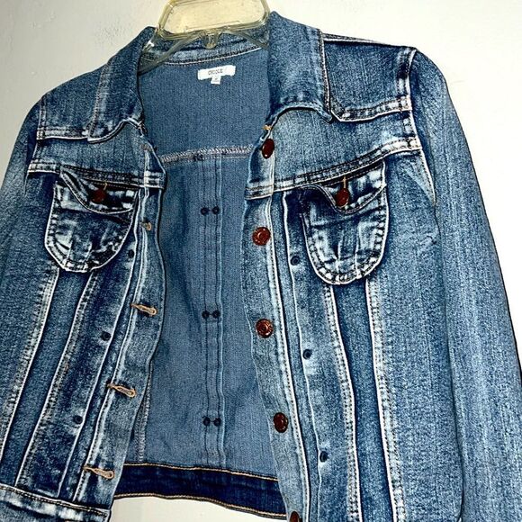 Chiqle Cropped Denim Jacket Small - Picture 3 of 7